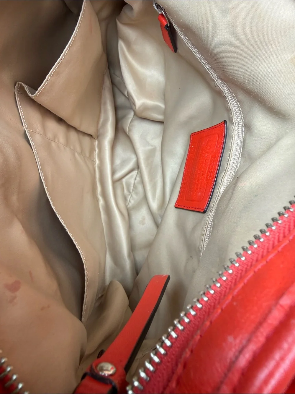 Coach orange Leather crossbody see below for wear and tear F28901